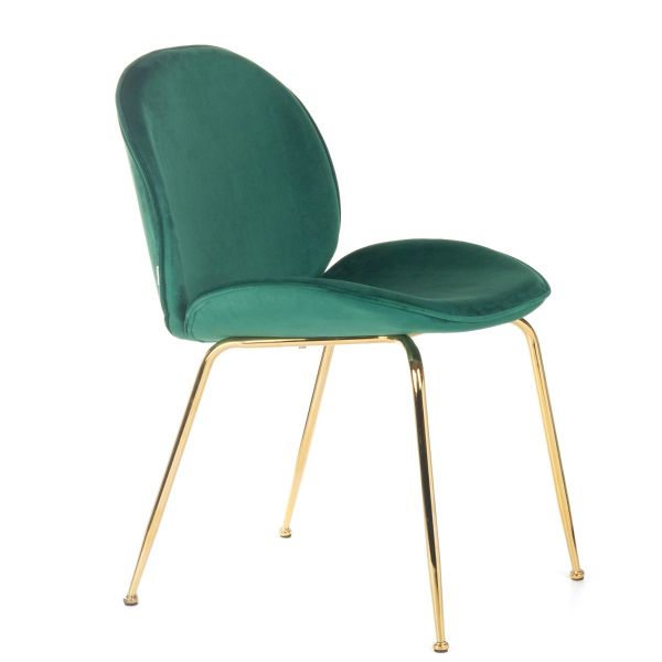 Krzesło welurowe zielone SVELTE