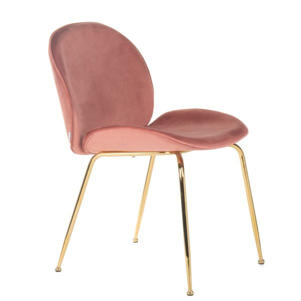 Krzesło welurowe różowe SVELTE