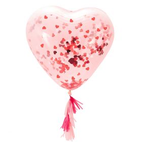 Balon serce z confetti  GINGER RAY ⌀91.40cm