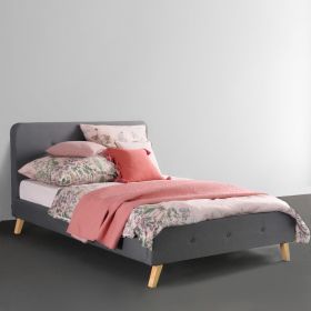 Łóżko szare MIKKEL 140x200 cm
