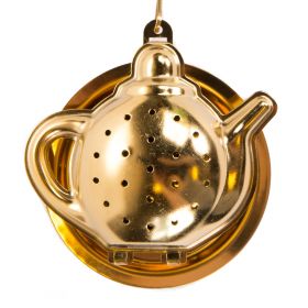 Zaparzacz do herbaty imbryk złoty JALO 6x5 cm