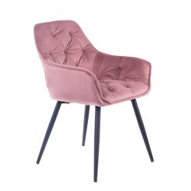 Krzesło welurowe różowe CHERRY
