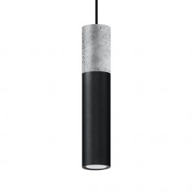 Lampa sufitowa czarno-betonowa BORGIO 1-punktowa