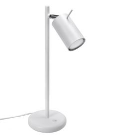 Lampa stołowa metalowa biała RING 43 cm