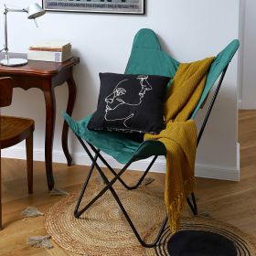 Fotel z metalową ramą - zielony welur BUTTERFLY