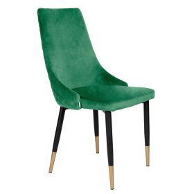 Krzesło welurowe zielone LOGAN