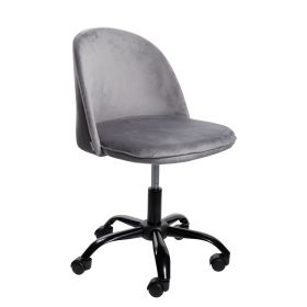 Krzesło welurowe obrotowe szare IZMA