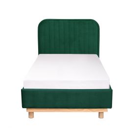 Łóżko welurowe zielone KARALIUS 90x200 cm