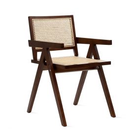 Fotel drewniany z plecionką wiedeńską ROTIN