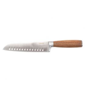 Nóż santoku z drewnianą rączką MOOKA 31 cm