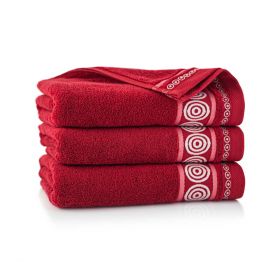Ręcznik czerwony RONDO 70x140 cm
