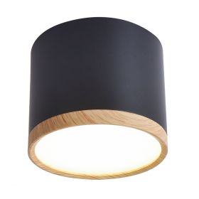 Lampa sufitowa LED czarna TUBA 8.8x7.5 cm