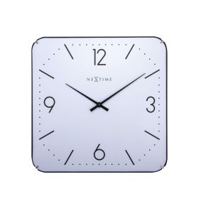 Zegar ścienny biały BASIC SQUARE DOME 35x35 cm
