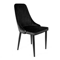 Krzesło welurowe czarne LOUIS