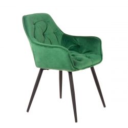 Krzesło welurowe zielone CHERRY
