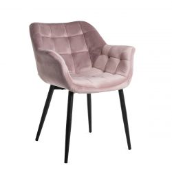 Krzesło welurowe różowe NEA